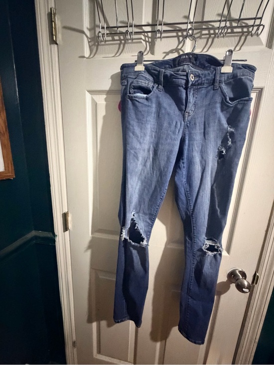 torrid Denim - torrid Distressed Blue Skinny Jeans